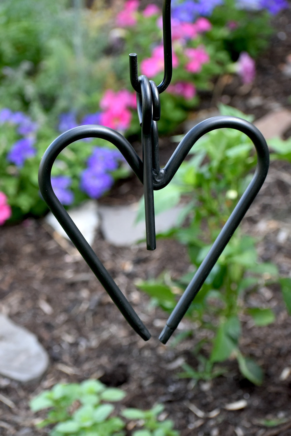 Hand forged Heart Shaped Dinner Bell 11" Wrought Iron Gong