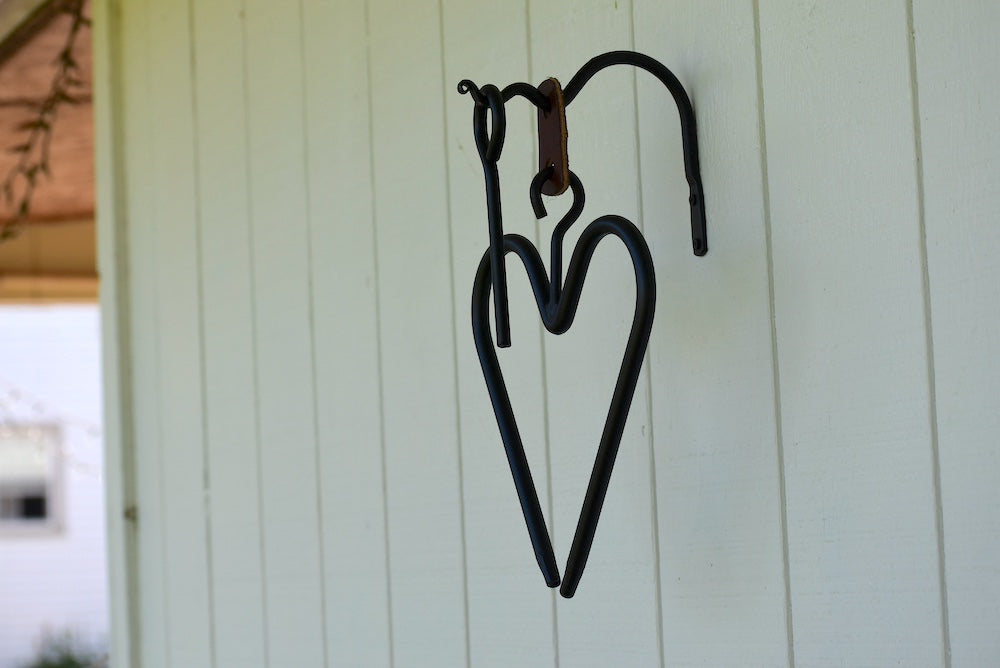 Hand forged Heart Shaped Dinner Bell 11" Wrought Iron Gong