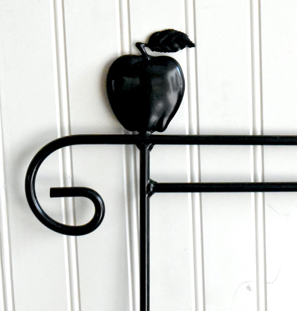 Small Garden Flag Holder With Apple Cutout Design