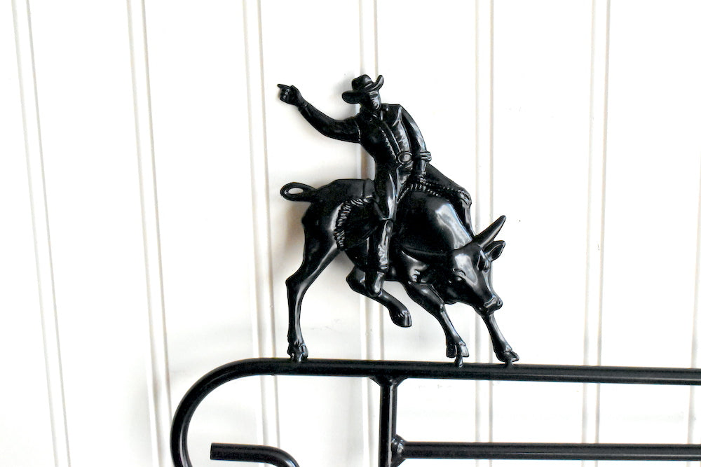 Small Garden Flag Holder With Bull Rider Cutout Design