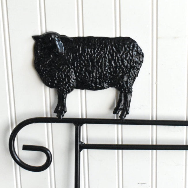 Small Garden Flag Holder With Sheep Cutout Design