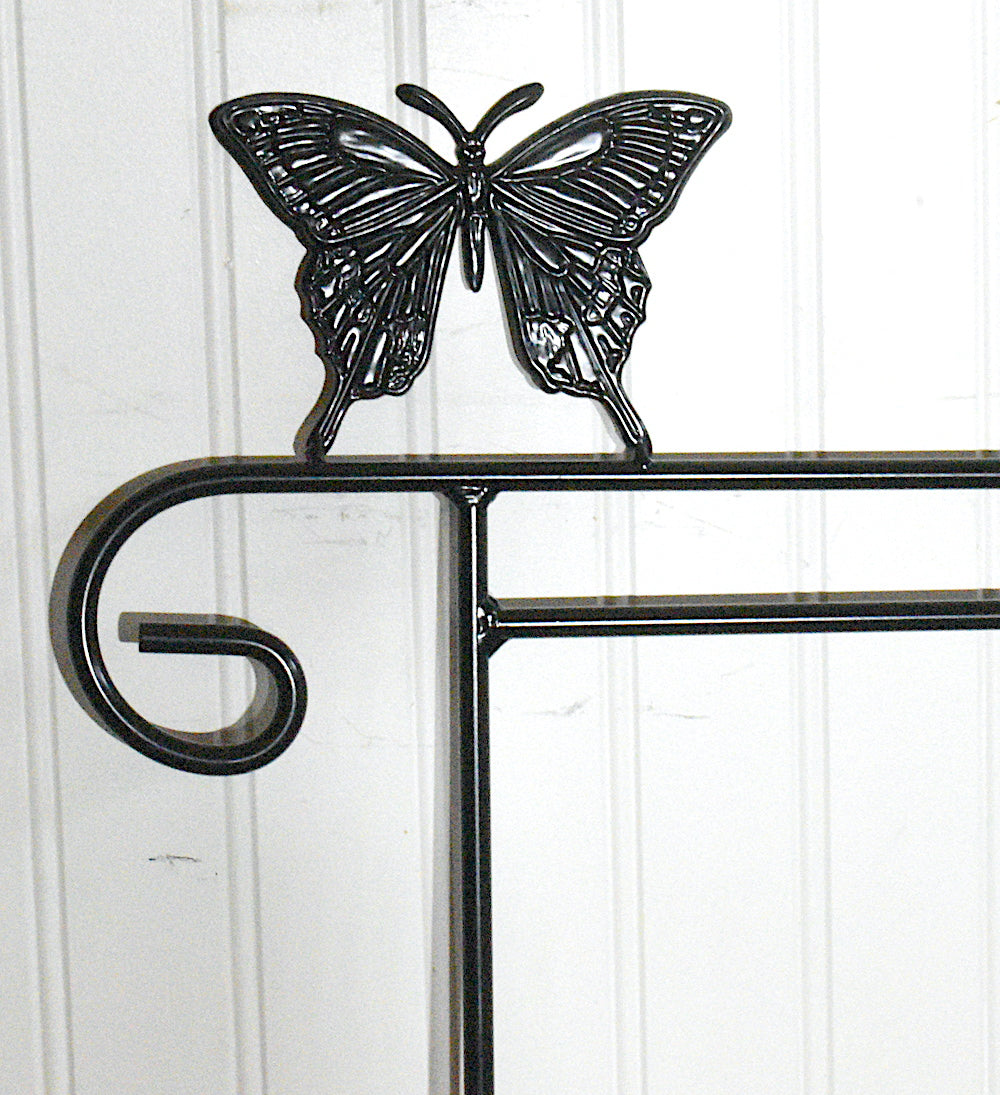 Small Garden Flag Holder With Butterfly Cutout Design