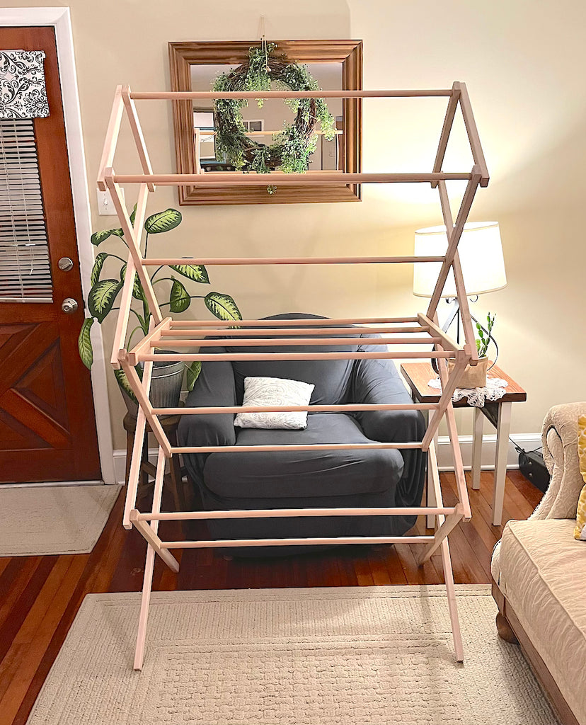 Wood folding drying rack 2025
