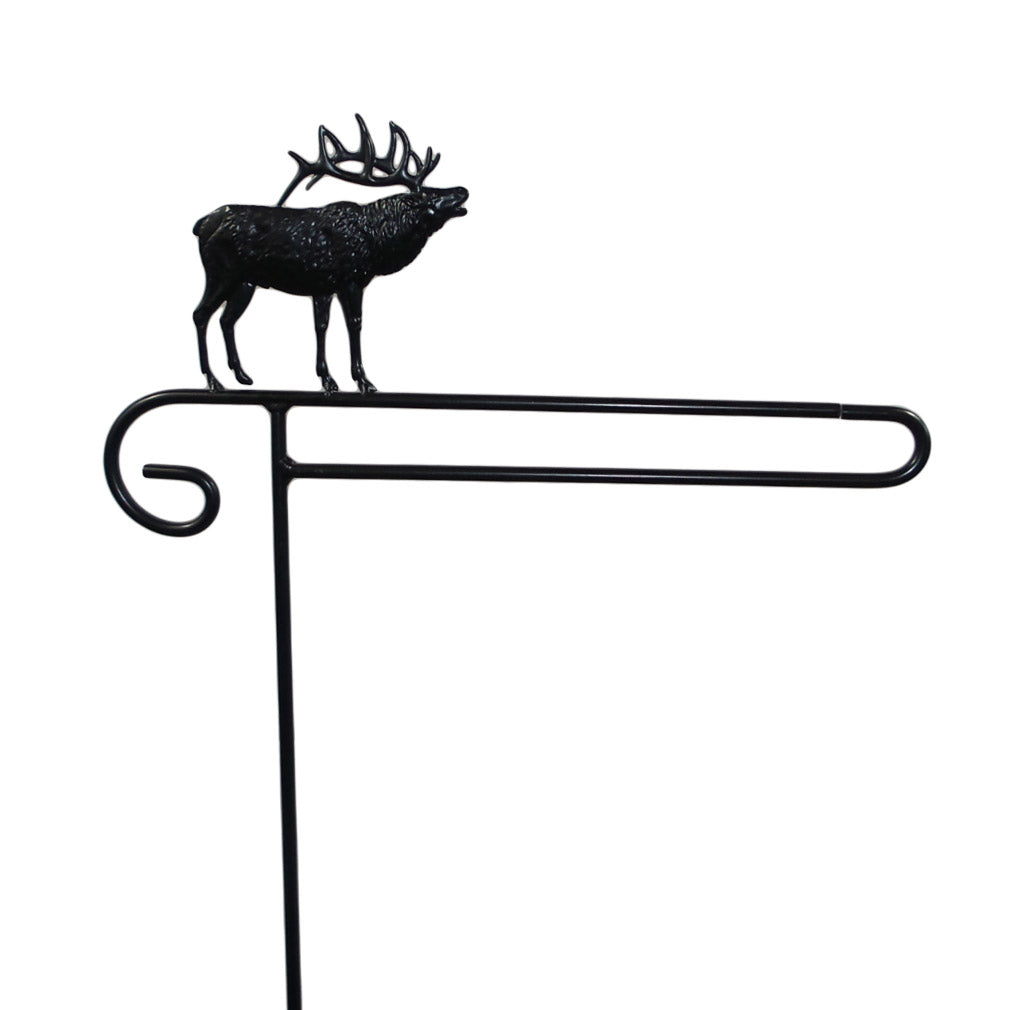 Small Garden Flag Holder With Elk Cutout Design