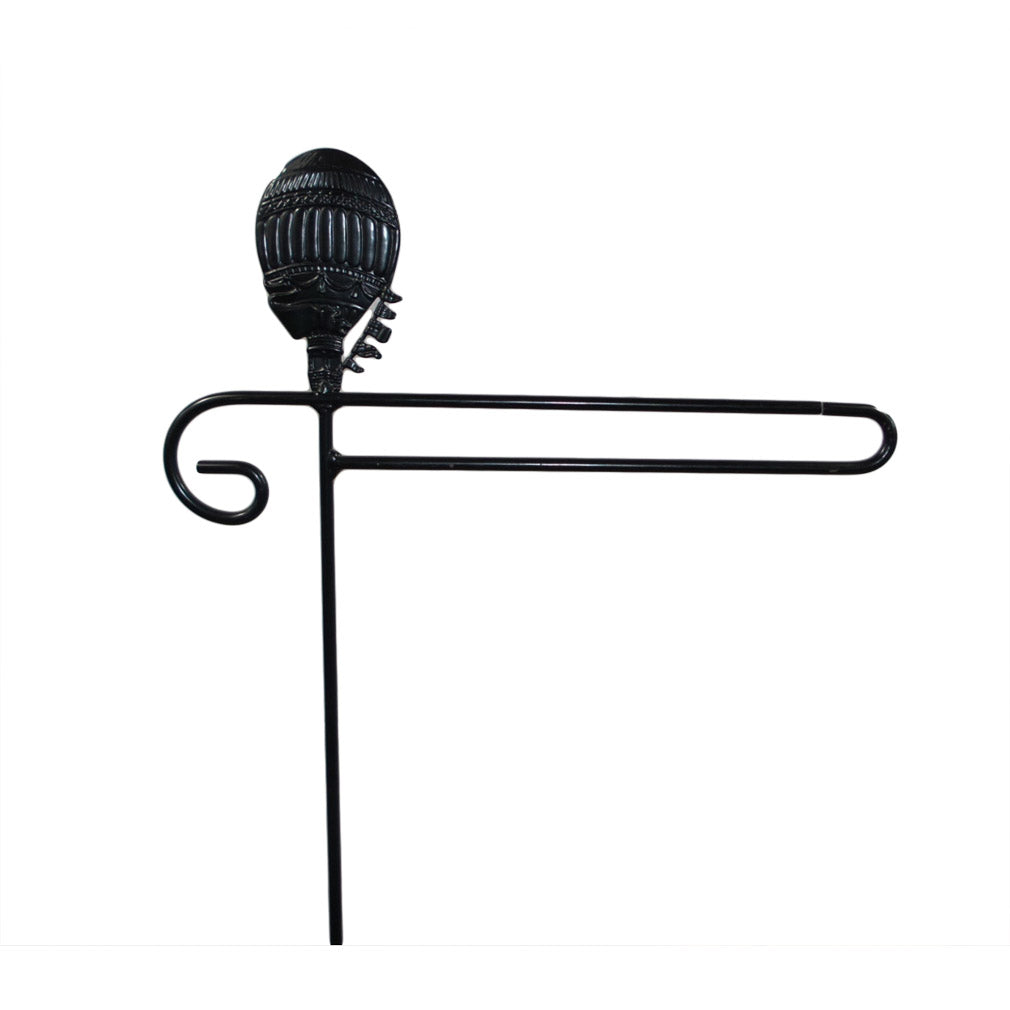 Small Garden Flag Holder With Hot Air Balloon Cutout Design