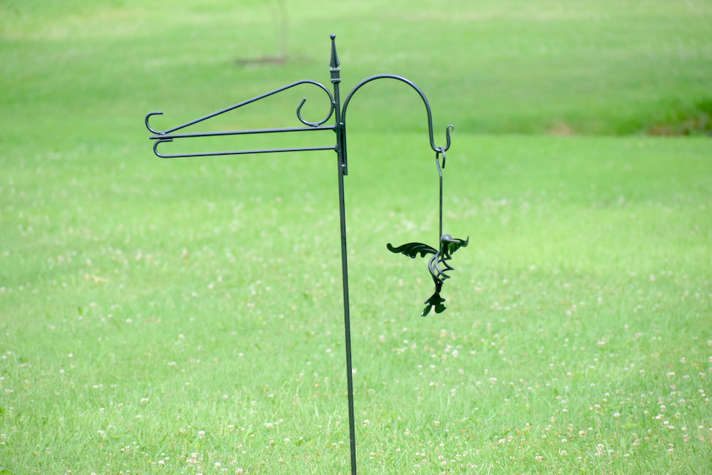 Small Fancy Garden Flag Holder With Hook - Wrought Iron