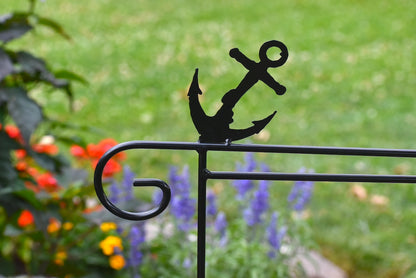 Small Garden Flag Holder with Anchor Cutout Design