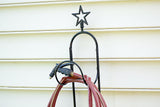 Hose Holder With Star - Heavy Duty With 3 Legs - Wrought Iron