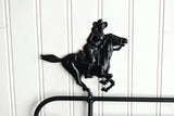 Mini Flag Holder With Cowgirl on Horse Cutout Design
