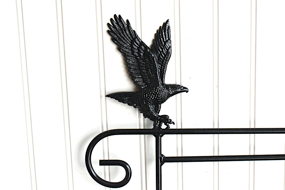 Small Garden Flag Holder With Eagle Cutout Design