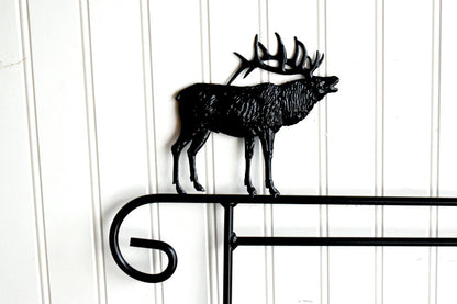 Small Garden Flag Holder With Elk Cutout Design