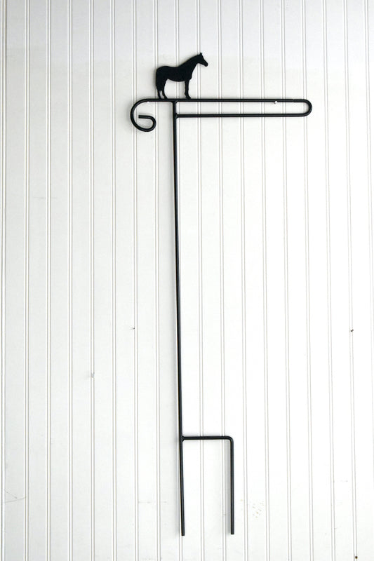 Small Garden Flag Holder With Horse Cutout Design