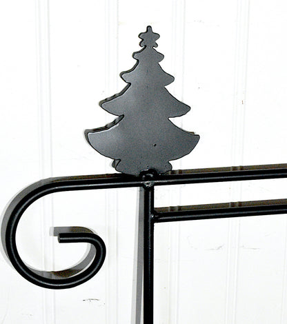 Small Garden Flag Holder With Christmas Tree Cutout Design
