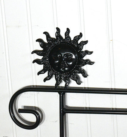 Small Garden Flag Holder With Sun Cutout Design