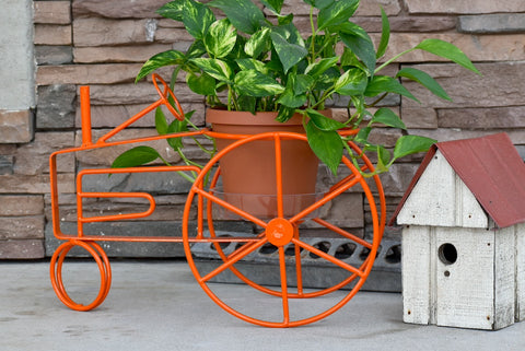 Orange Colored Tractor Plant Holder for 10" Containers