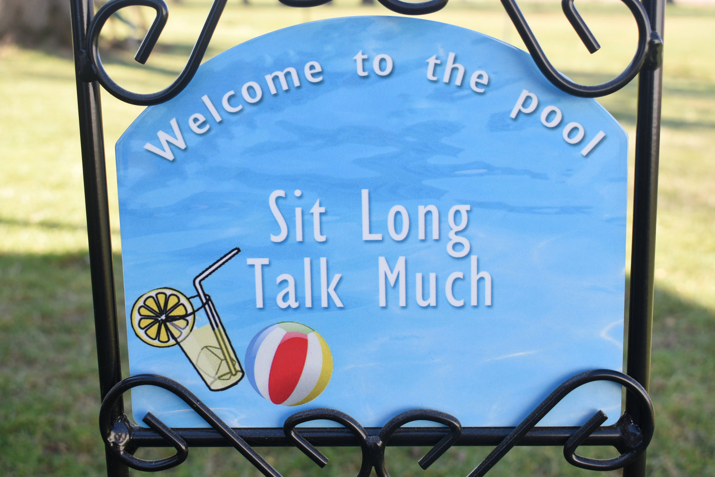 Welcome to The Pool Aluminum Outdoor Plaque