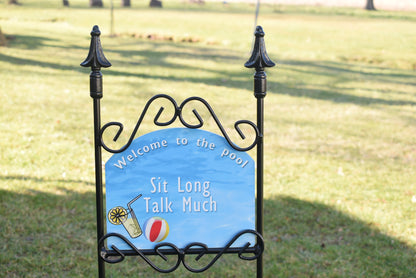 Welcome to The Pool Aluminum Outdoor Plaque