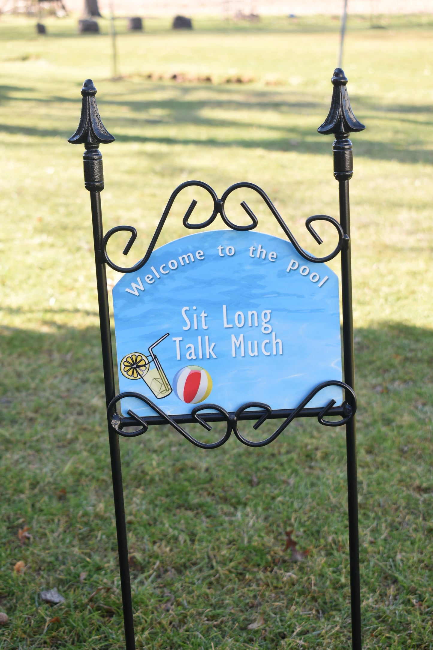 Welcome to The Pool Aluminum Outdoor Plaque