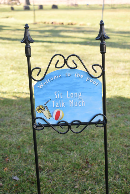 Welcome to The Pool Aluminum Outdoor Plaque