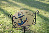 Welcome Anchor Large Aluminum Painted Sign