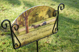 Welcome Friends Amish Buggy Scene Aluminum Painted Sign