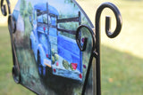 'Welcome' Rustic Blue Farm Truck Painted Sign