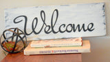 'Welcome' Painted Wooden Sign