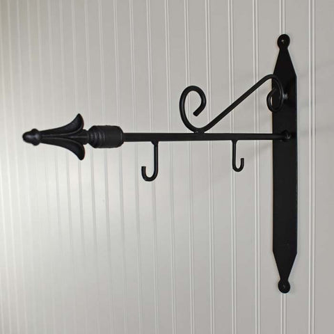 12" Wall Sign Holder With Finial at the tip - Wrought Iron