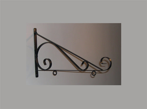 12" Wall Sign Holder - Scroll Flat Wrought Iron
