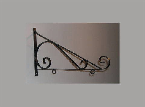 12" Wall Sign Holder - Scroll Flat Wrought Iron