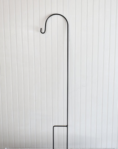 Mini 3' Heavy Duty Shepherd Pole With Single Hook - Wrought Iron "Mini Single Hook"