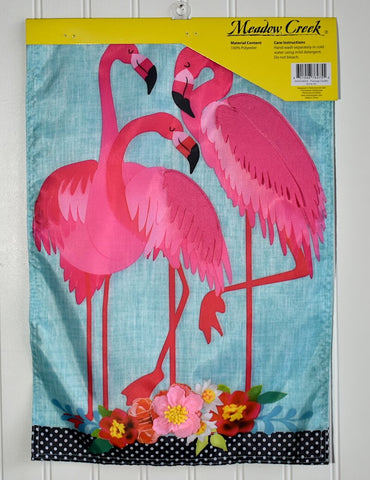 Flamingos on a Nylon Garden Flag for a Mini Flag Holder