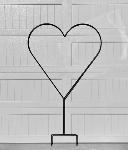 Large Heart With Yard Stake - 55" - Plant Holder - Wrought Iron