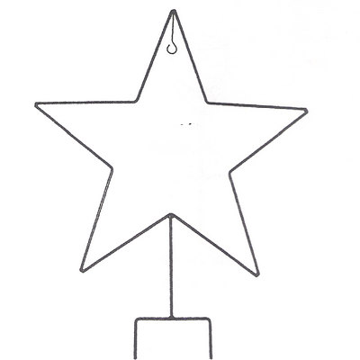 Large Star With a Yard Stake With a Hook for Hanging Plants - 48" - Wrought Iron