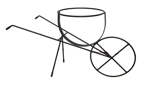 Wheelbarrow Plant Holder for 10" Pots - Wrought Iron