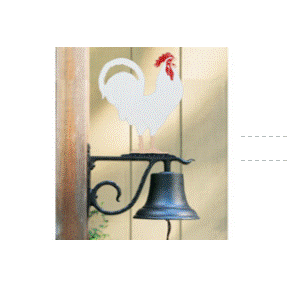 Large Bell With Multi Color Rooster Design