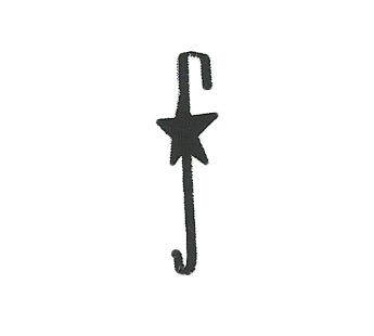 Door Wreathe Holder With Star Icon - Wrought Iron
