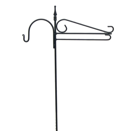 Small Fancy Garden Flag Holder With Hook - Wrought Iron