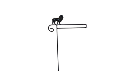 Small Garden Flag Holder With Lion Cutout Design