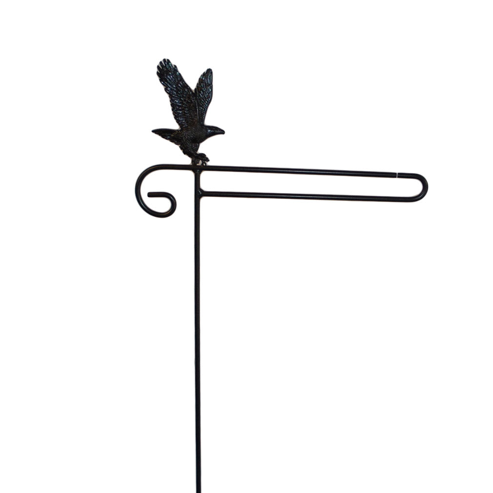 Small Garden Flag Holder With Eagle Cutout Design