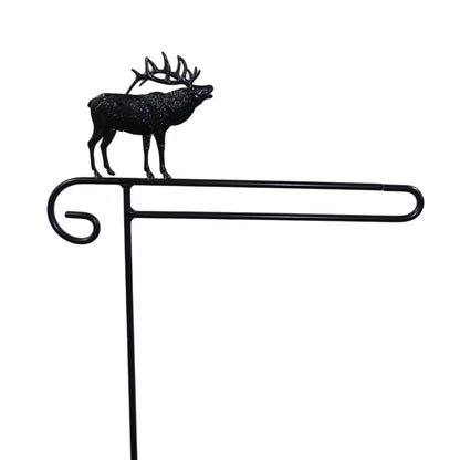 Small Garden Flag Holder With Elk Cutout Design