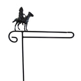 Mini Flag Holder With Native American On Horse Cutout Design
