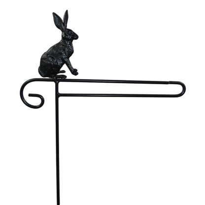Small Garden Flag Holder With Rabbit Cutout Design