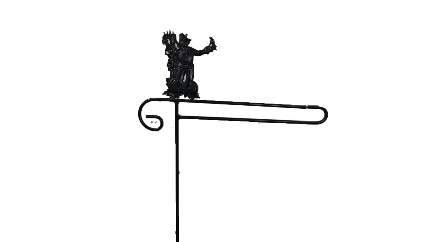 Small Garden Flag Holder With Scarecrow Cutout Design