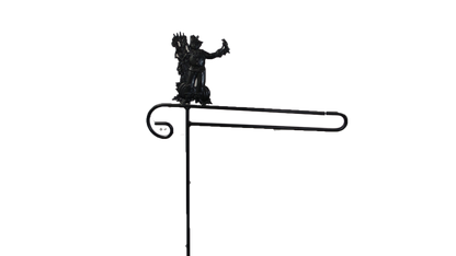 Small Garden Flag Holder With Scarecrow Cutout Design