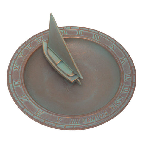 Sail Boat Birdbath Sundial - Oil Rub Bronze