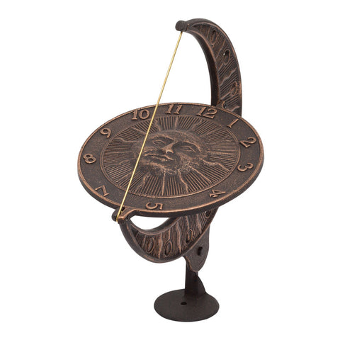 Sun and Moon Sundial - Oil Rub Bronze